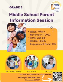 Middle School Parent Meeting Flyer